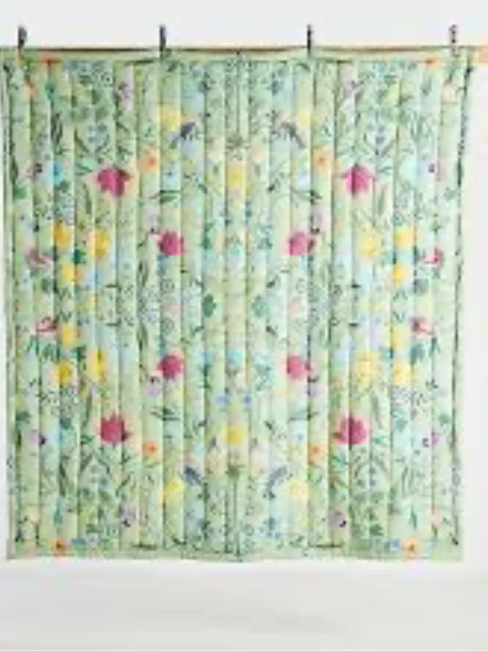 Anthropologie Anna Garden King Size Green Floral Quilt